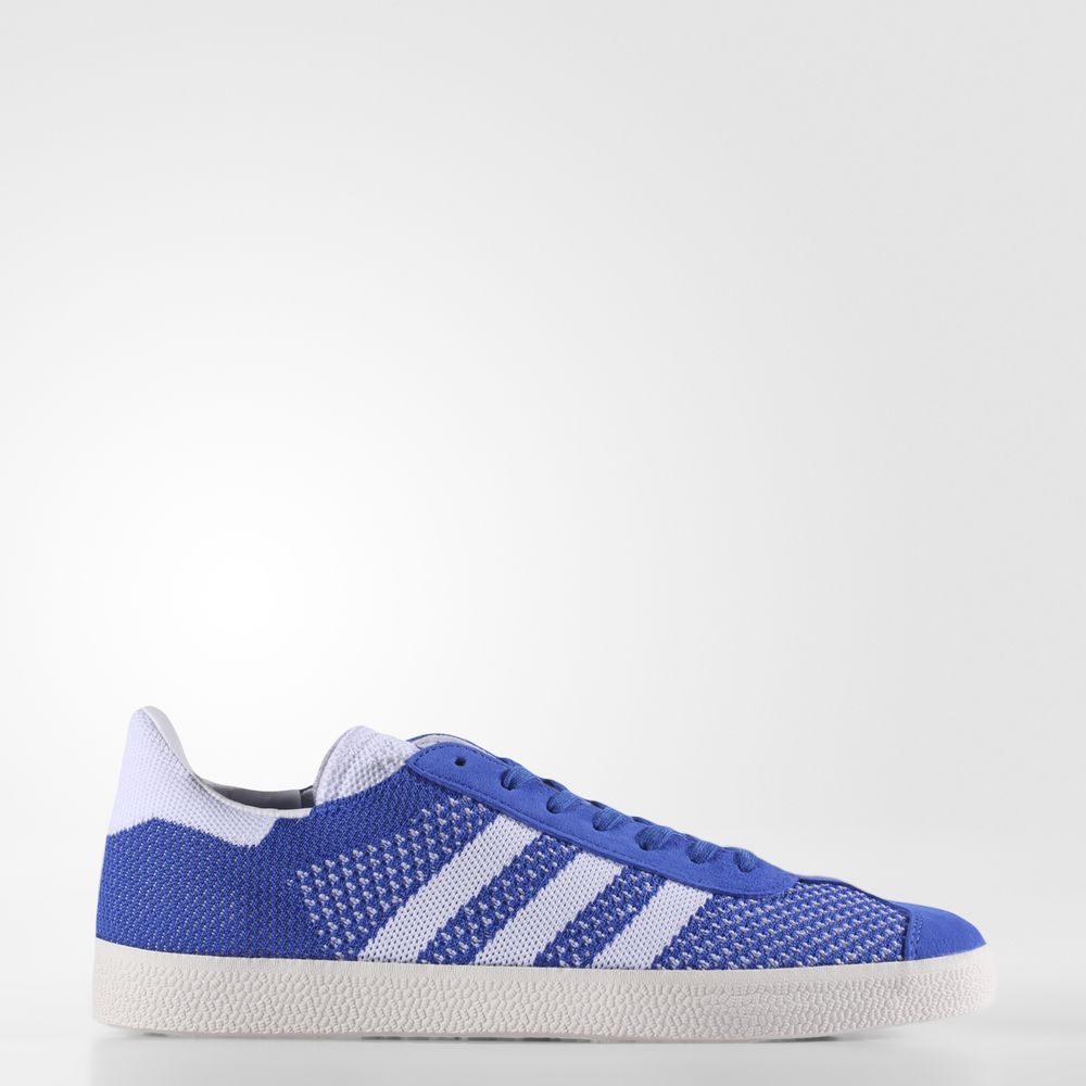 Adidas Gazelle Primeknit - Originals γυναικεια - Μπλε/Ασπρα/Ασπρα,Μέγεθος: EU 36 – 54 2/3 (452SMQHK)